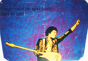 Vintage Jimi Hendrix poster at the Arty Party Salon, 2001