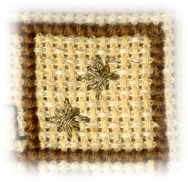 Gold-thread stars and yarn (detail); Image © Cat Rutgers 2018